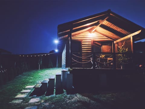 Property building, Night, Garden