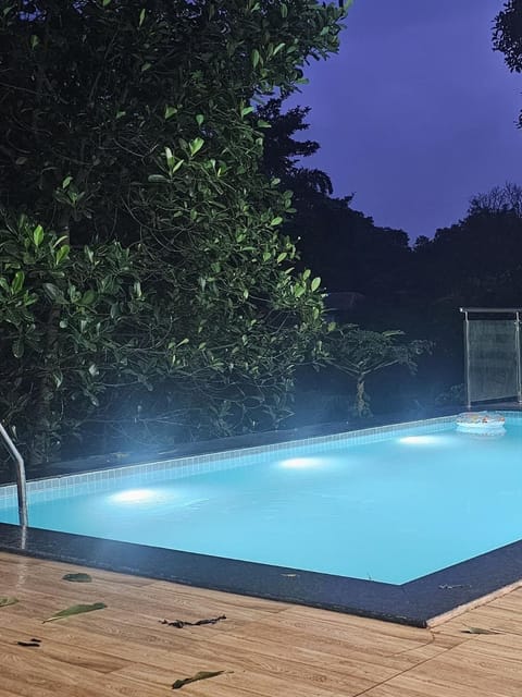 Night, Pool view, Swimming pool