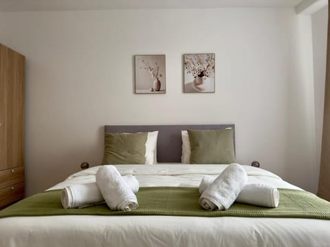 Photo of the whole room, Bedroom, towels