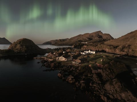 Night, Natural landscape, Bird's eye view, Sea view