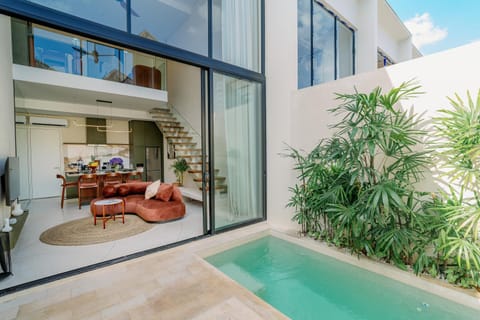 View (from property/room), Balcony/Terrace, Living room, Garden view, Pool view, Swimming pool