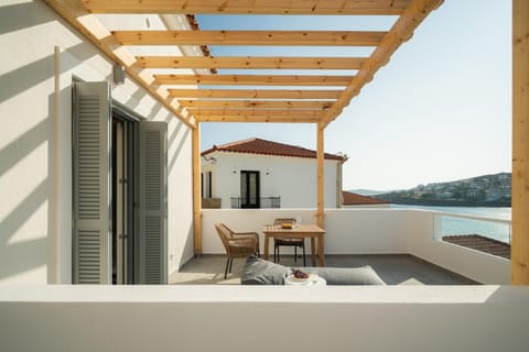 Day, View (from property/room), Balcony/Terrace, Seating area, Sea view, sunbed
