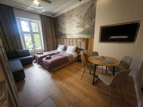 Bed, TV and multimedia, Living room, Photo of the whole room, Seating area, Bedroom