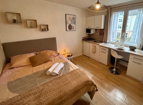 Bed, stove