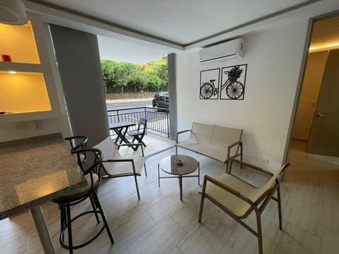 Balcony/Terrace, Living room, Dining area, air conditioner