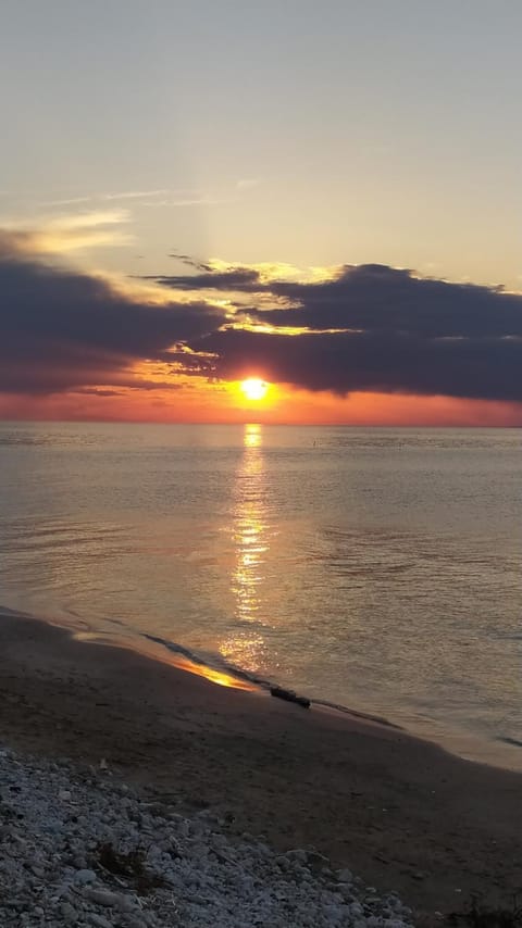 Beach, Sea view, Sunset