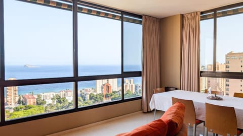 View (from property/room), Living room, Dining area, City view, Sea view