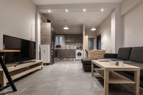 Living room, kitchen