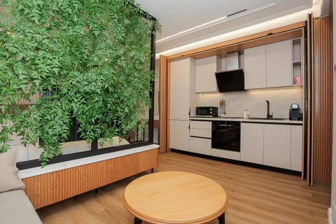 Kitchen or kitchenette, minibar, oven