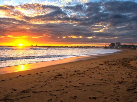 Beach, Sea view, Sunset