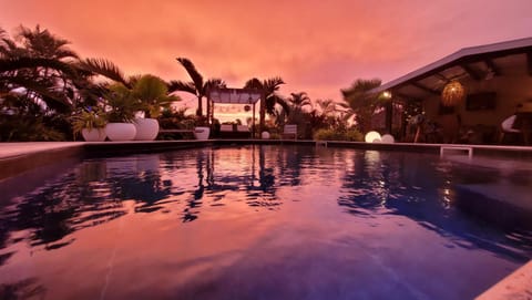 Pool view, Swimming pool, Sunset