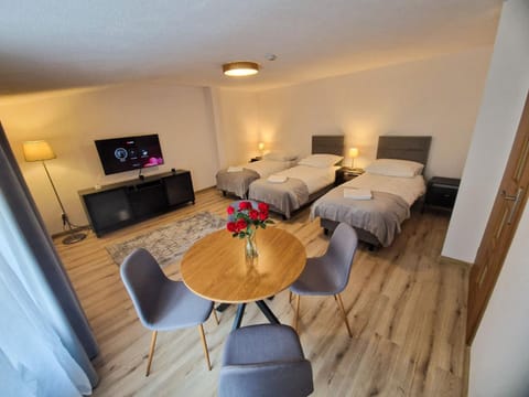 Communal lounge/ TV room, Bed, TV and multimedia, Living room, Photo of the whole room, Seating area, Evening entertainment, Bedroom