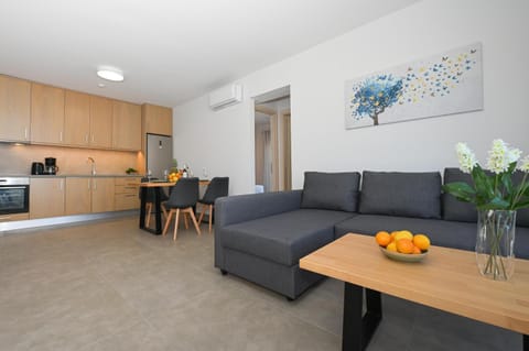 Kitchen or kitchenette, Living room, Seating area, Dining area, stove