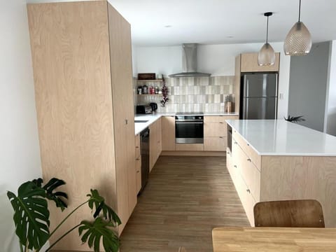 Kitchen or kitchenette, dishwasher, oven, stove