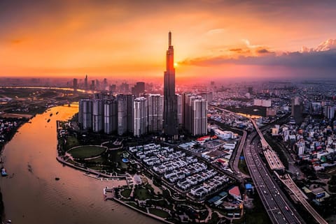 Nearby landmark, Day, Bird's eye view, City view, Sunset