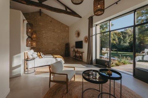 Living room, Seating area, Garden view