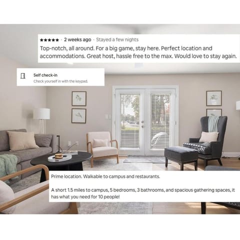 UPDATED 5BR Townhome 5 Min from Notre Dame Perfect for Groups House in South Bend