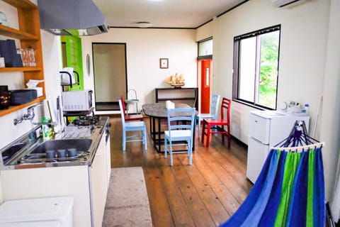 Kitchen or kitchenette, Living room, Dining area, stove
