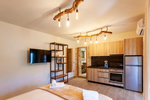 Bed, Kitchen or kitchenette, Photo of the whole room, Bedroom, oven
