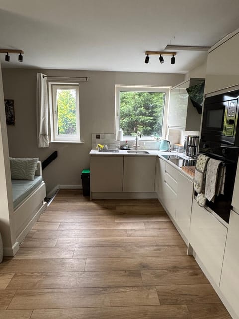 Kitchen or kitchenette, oven, stove