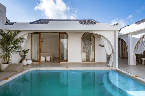 Property building, Patio, Pool view, Swimming pool