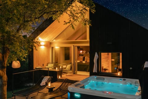 Patio, Night, Swimming pool
