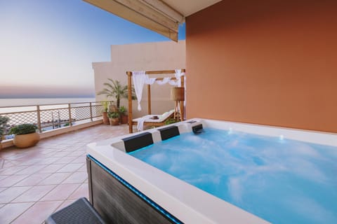 Hot Tub, View (from property/room), Balcony/Terrace, Sea view