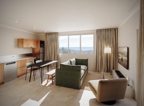 TV and multimedia, Kitchen or kitchenette, Living room, Seating area, Dining area