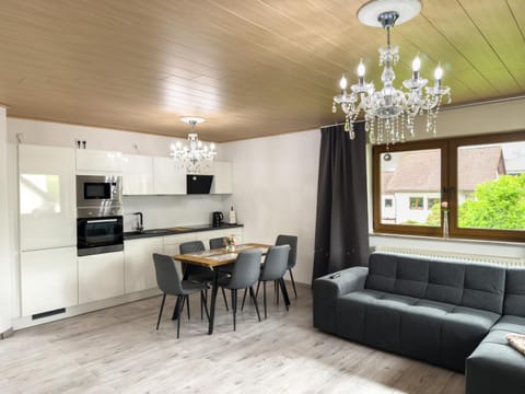 Kitchen or kitchenette, Living room, Dining area, stove