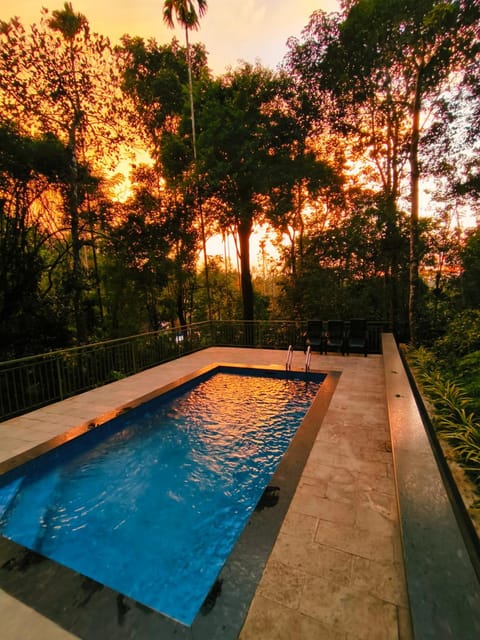 Natural landscape, Pool view, Swimming pool, Sunset