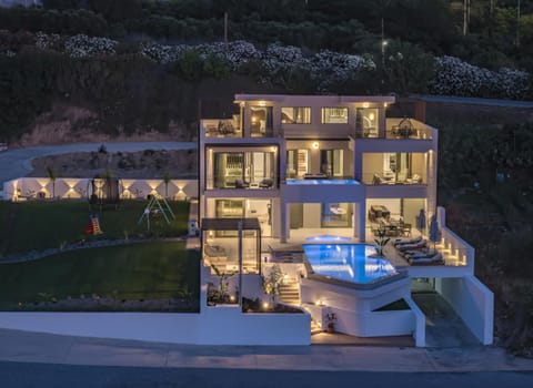 Property building, Patio, Night, Natural landscape, Children play ground, Mountain view, Pool view, Swimming pool, sunbed