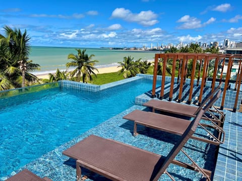Natural landscape, View (from property/room), Beach, Pool view, Sea view, Swimming pool, sunbed