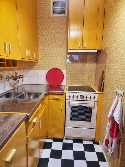 Kitchen or kitchenette, dishwasher, stove