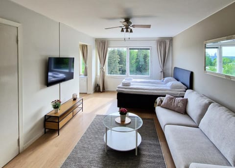 Communal lounge/ TV room, Bed, TV and multimedia, Living room, Photo of the whole room, Seating area, Evening entertainment, Bedroom