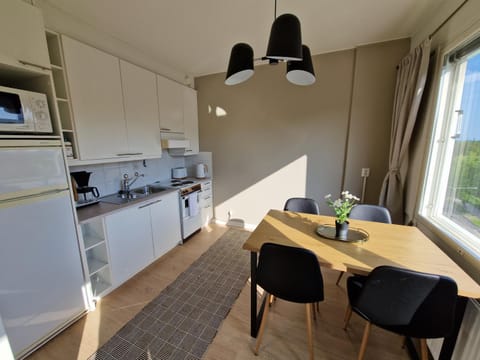 Kitchen or kitchenette, Dining area, oven, stove, toaster