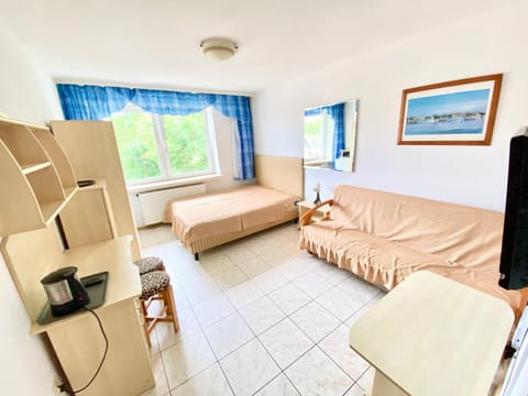 Bed, TV and multimedia, Living room, Photo of the whole room, Seating area, Evening entertainment, Bedroom