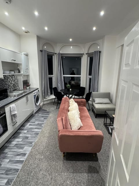 Kitchen or kitchenette, Living room, Seating area, Dining area, oven, washing machine