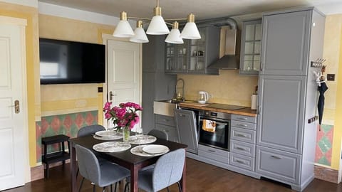 Coffee/tea facilities, Kitchen or kitchenette, Dining area, dishwasher, flat iron, oven, pet friendly, stove