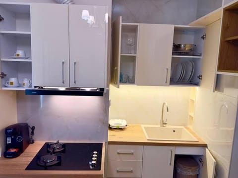 Coffee/tea facilities, Kitchen or kitchenette, stove, toaster