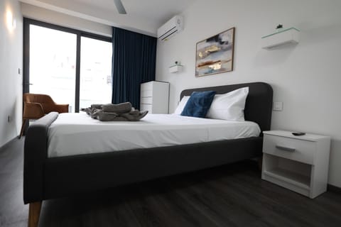 Bed, Photo of the whole room, Bedroom, air conditioner