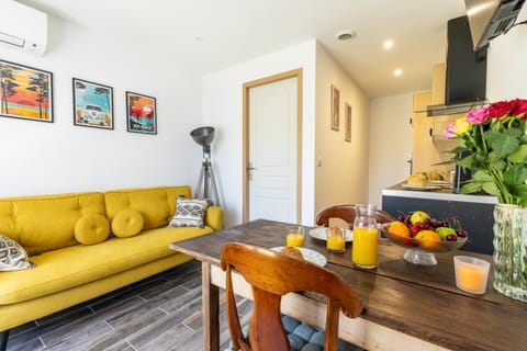 Property building, Living room, Dining area