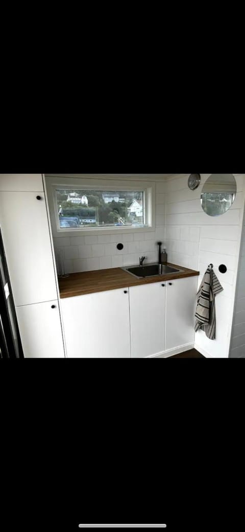 Houseboat in Karlskrona City Docked boat in Kalmar County, Sweden