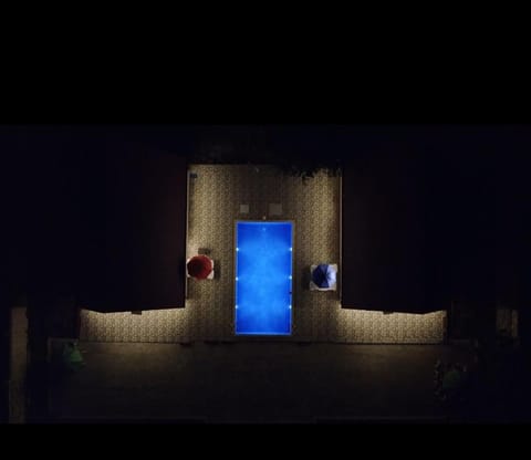 Night, Pool view, Swimming pool