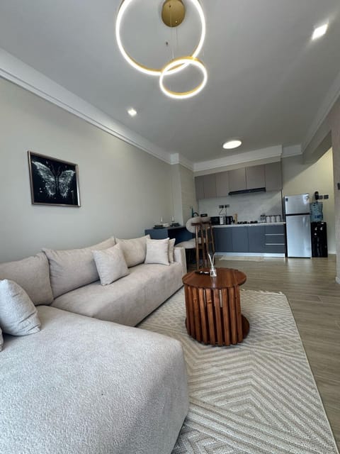 Kitchen or kitchenette, Living room, Seating area