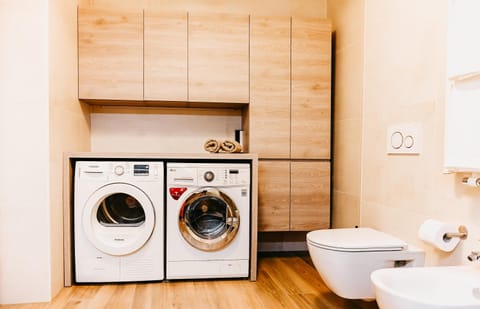 Toilet, Bathroom, washing machine, dryer