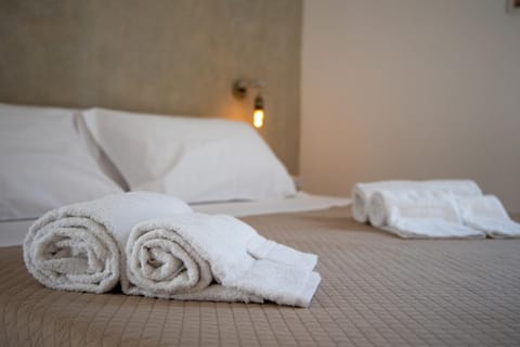Photo of the whole room, Bedroom, towels