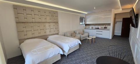 Bed, TV and multimedia, Kitchen or kitchenette, Photo of the whole room, Bedroom