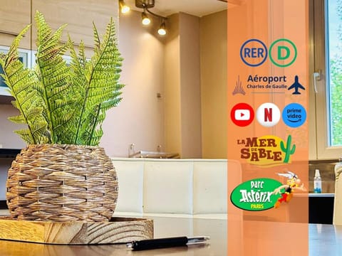 Detente et Confort, proche Gare RER D, CDG, Astérix Apartment in Île-de-France