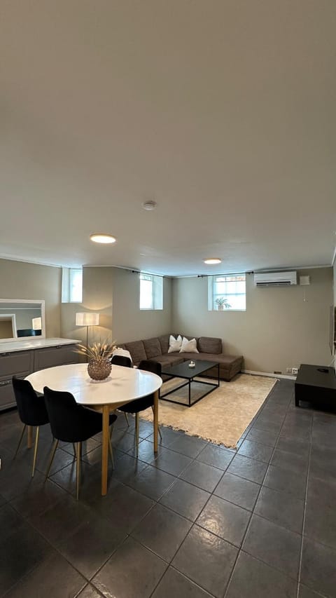 Kitchen or kitchenette, Living room, Seating area, Dining area, air conditioner