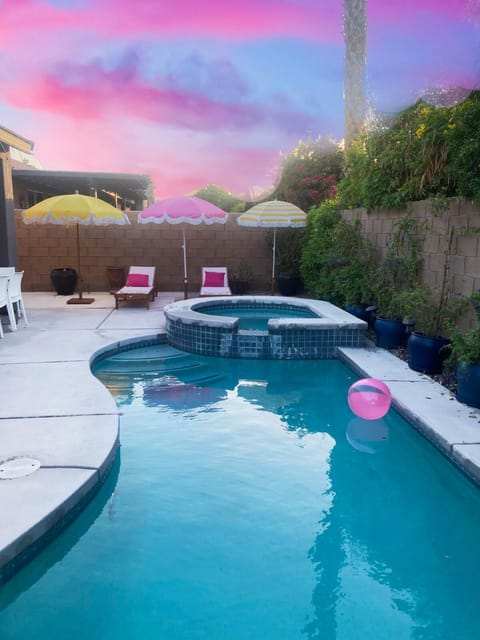 Patio, Day, Natural landscape, Pool view, Swimming pool, Sunrise, Sunset, sunbed